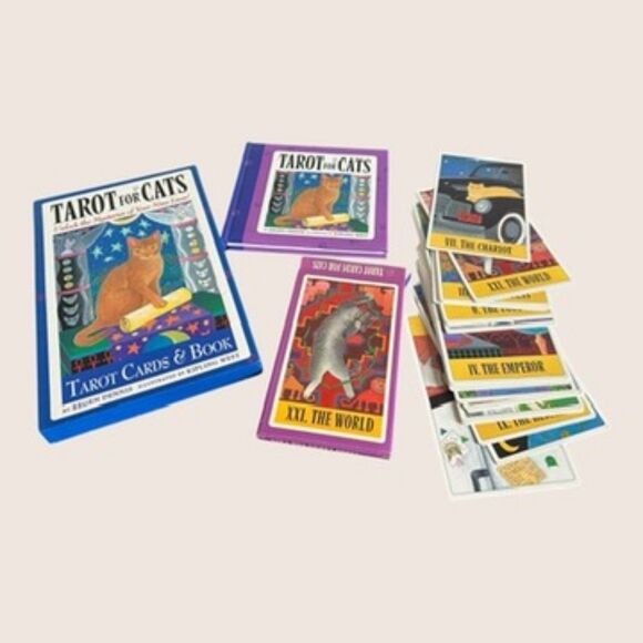 🐈‍⬛ TAROT FOR CATS MAJOR ARCANA 22 CARDS & GUIDE REGEN DENNIS KIPLING WEST VTG - Picture 2 of 4